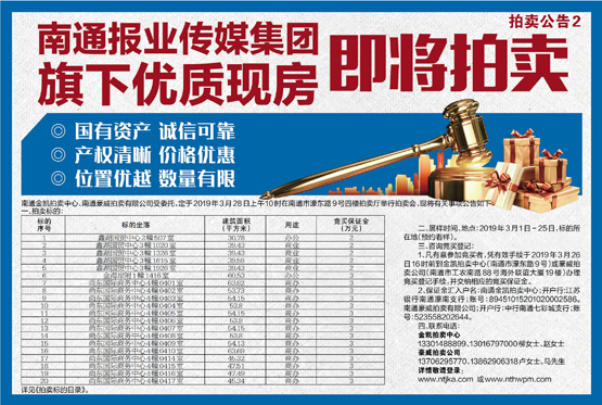 南通最新房产拍卖公告详解