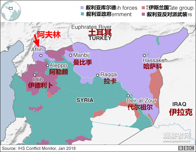 叙利亚最新势力分布图，复杂局势下的权力重塑