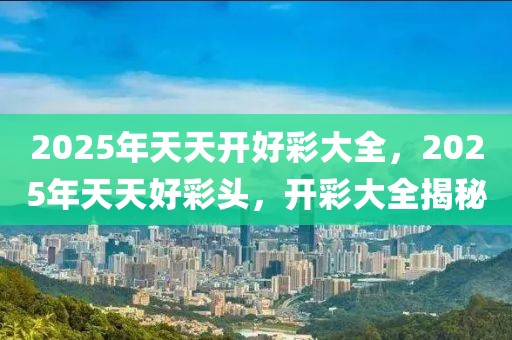 2025年天天开好彩大全,迈向2025年，天天开好彩的愿景与策略